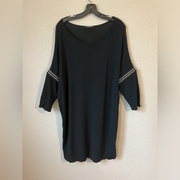 Annette Gortz Black Zipper Sleeve Dress Size Large - Picture 2 of 8